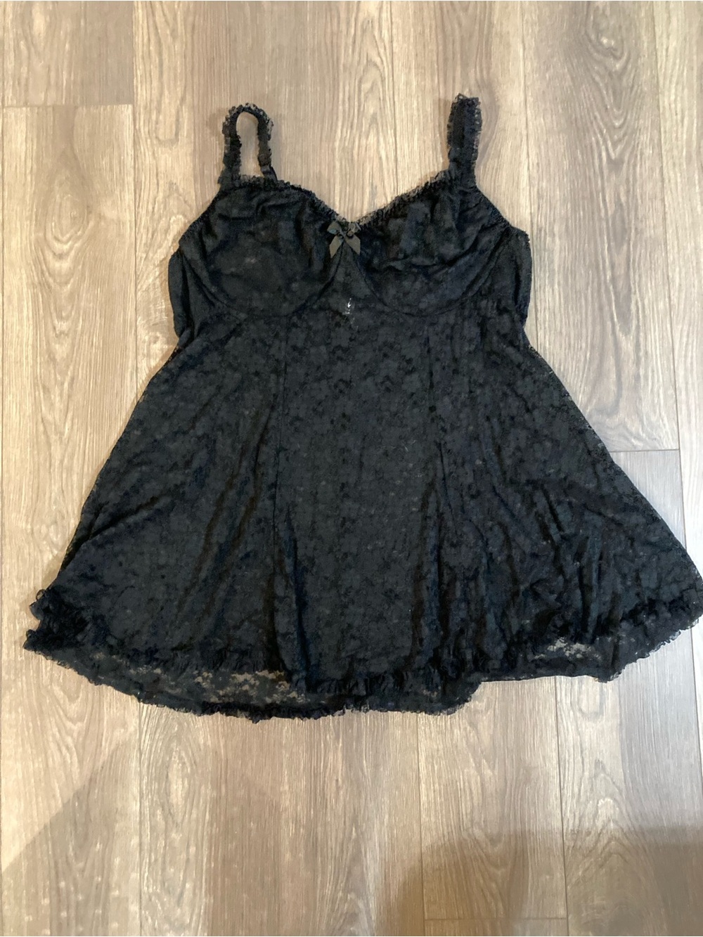 Torrid Curves Black Lace Babydoll Lingerie Dress Size 4